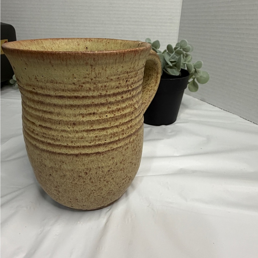 Vintage Rustic Tan Ceramic Mug